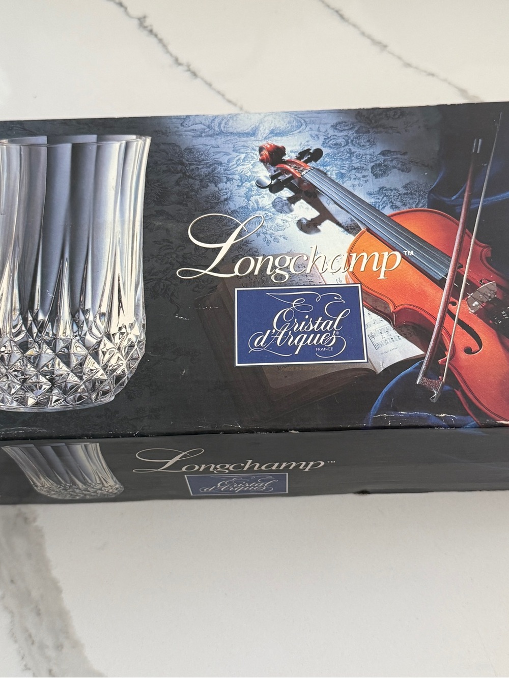 Cristal d'Arques Longchamp Clear Crystal Fluted Tumblers Set of 4